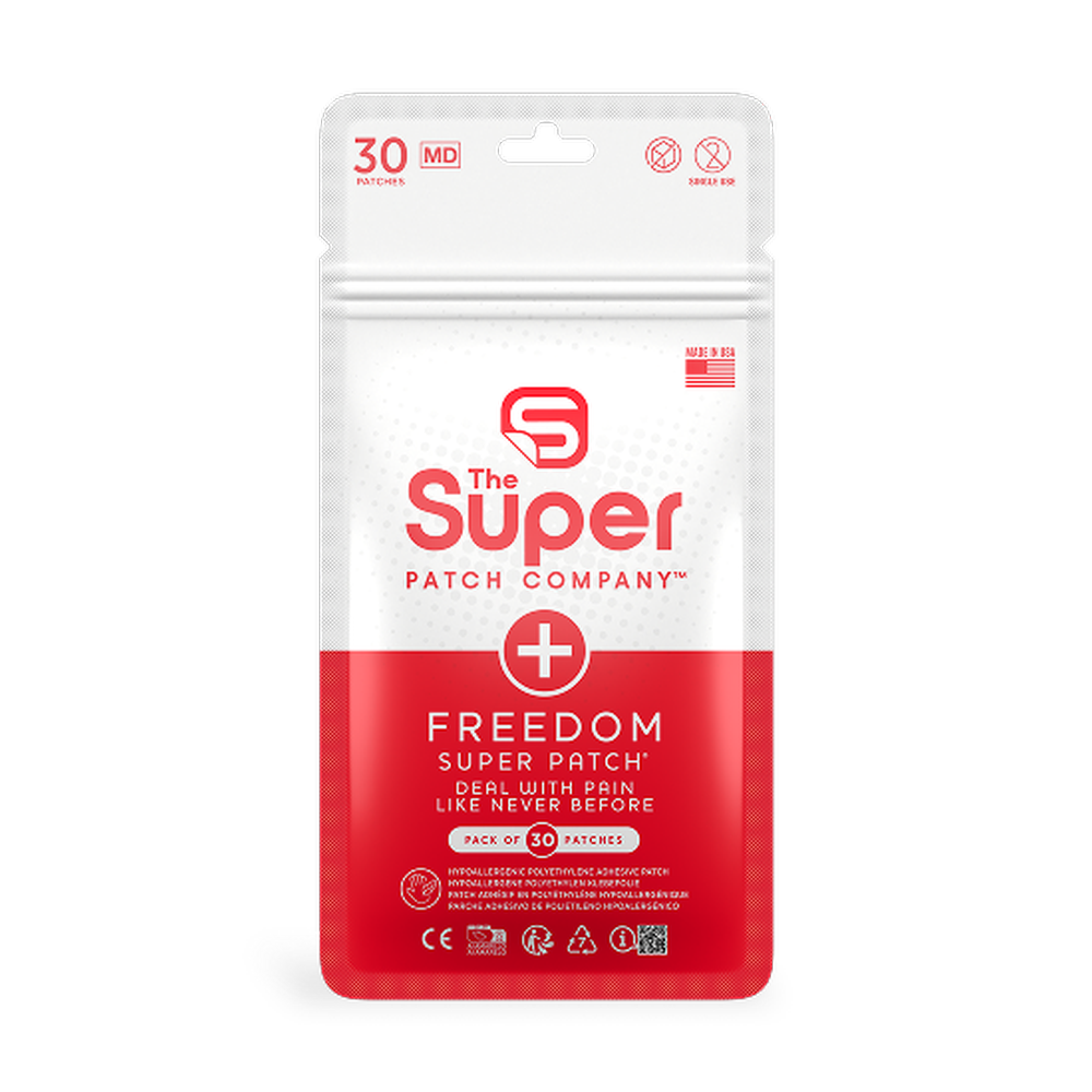 Pack of 30 Freedom Super Patch VTT 2.0 pain relief patches, small breathable adhesive design