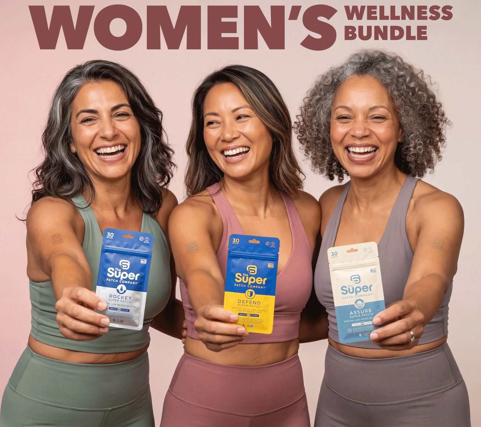 Super Patch Women’s Wellness Bundle with Assure, Defend, and Rocket patches for women's health and wellness