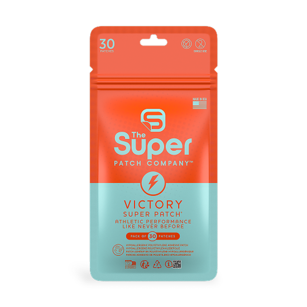 Pack of 30 Victory Super Patch VTT 2.0 wearable athletic performance patches with hypoallergenic adhesive